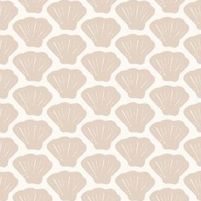 Sea Shells, beige on ivory cream, 2in small