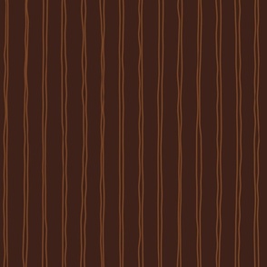 saddle duo crooked lines on dark oak - earth tone wonky lines - stripes fabric and wallpaper