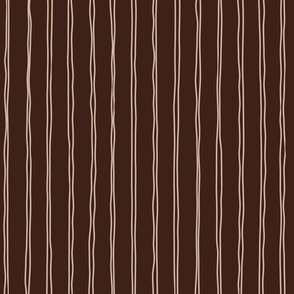 sand duo crooked lines on dark oak - earth tone wonky lines - stripes fabric and wallpaper