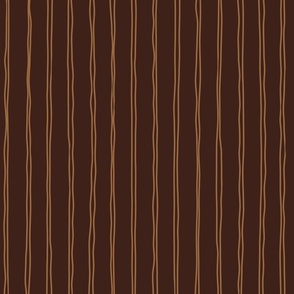 santa fe duo crooked lines on dark oak - earth tone wonky lines - stripes fabric and wallpaper