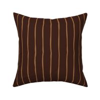 santa fe crooked lines on dark oak - earth tone wonky lines - large stripes fabric and wallpaper