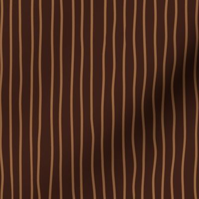 santa fe crooked lines on dark oak - earth tone wonky lines - stripes fabric and wallpaper