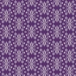 Dragon Feathers - kaleidoscope traditional  floral, goth - royal purple - Pollinator Dragons coordinate - medium
