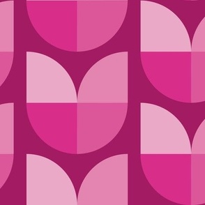 Pink Geometric Floral, Burgundy Back