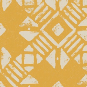 boho casual geometric brush stroke - bold rustic ambar and yellow - boho tribal wallpaper and fabric