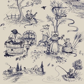 Victorian Toile Woodland Creatures