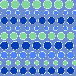 Bubblegum bubbles horizontal lines, green and blue