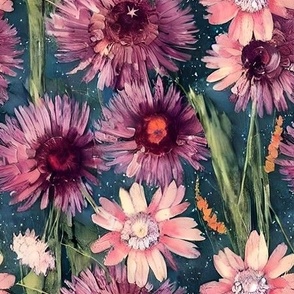 mulberry pink daisies