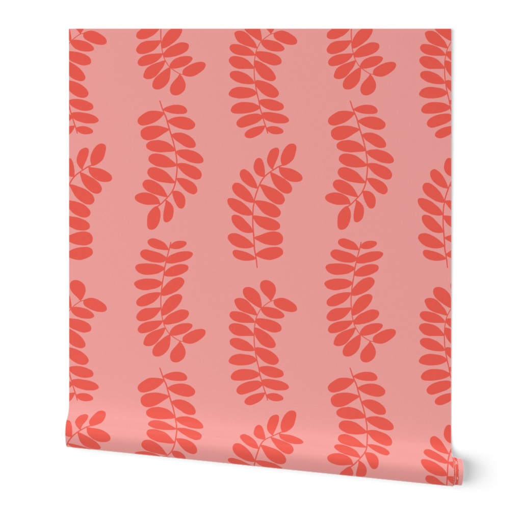 CURVY LEAVES PATTERN / PINK & CORAL