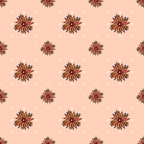 Dots and Daisies on Pink medium