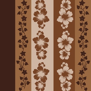 4 Shades of Brown - Floral Stripes