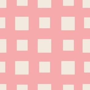 6"- Check Geometric Pattern/Pink and Beige