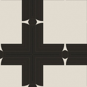 Check Square Cross Deep Brown Modern Geometric