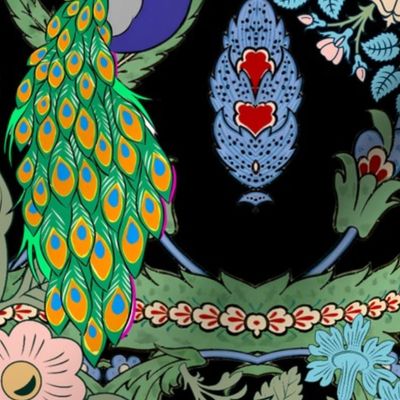 Boho,bohemian,peacock,birds,floral art
