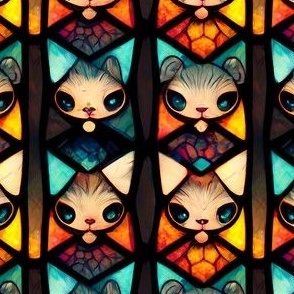 A Cute Funny Cats, Kitten, Kitty Cartoon Style Art Design for Home Decor, Colorful-a565-4aa5-9d90-8999e31c9b2e