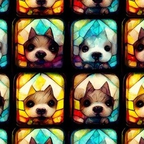 Puppy Cartoon Style Art Design for Home Decor, Colorful