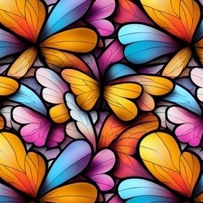 A Cute Funny Butterfly Cartoon Style Art Design for Home Decor, Colorful