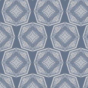 Octagonal Faceted Tiles in Slate Blue