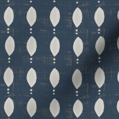 Blue dotted fabric, mens, indigo, navy and off white, textured, ovals, stripes