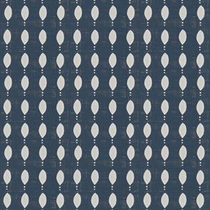 Blue dotted fabric, mens, indigo, navy and off white, textured, ovals, stripes
