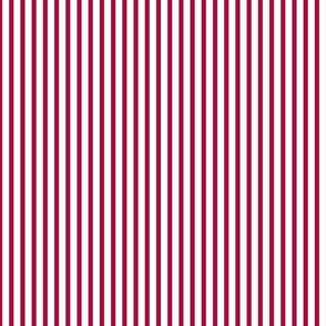  Red Stripes on White - quarter inch wide