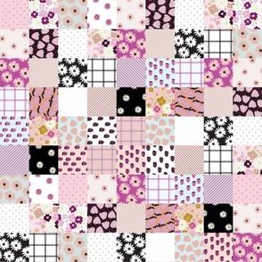 Floral Berry Patchwork Quilt Fabric