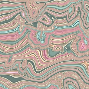 Squiggly Swirly Colorful Groovy Psychedelic Pastel Marbled Stripe Pattern