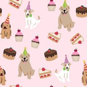 Cute dogs with cakes / pink