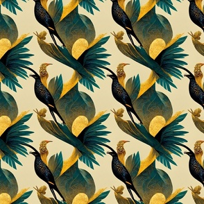 Wild Glamour, Tropical Birds Print, Animal Print, Jungle Print, Bold Print, Vibrant Colors, Luxury, Wildlife