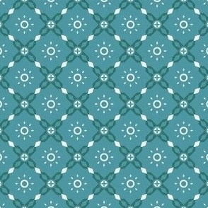 Diamond Tiles, 1.5, teal, white