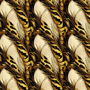 Wild Glamour, Abstract Snake Snakeskin Print, Animal Print, Ornate, Regal, Intricate Details, Vibrant Colors, Luxury