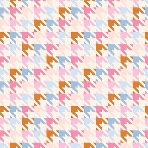 Tiny Houndstooth fun retro 90s fashion micro in pink blue brown