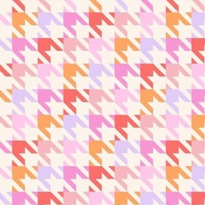 Small Houndstooth 90s fashion bright red pink purple orange