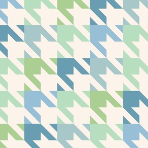 XL Houndstooth in blue and green