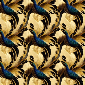 Wild Glamour, Abstract Peacock Print, Animal Print, Ornate, Regal, Intricate Details, Vibrant Colors, Luxury