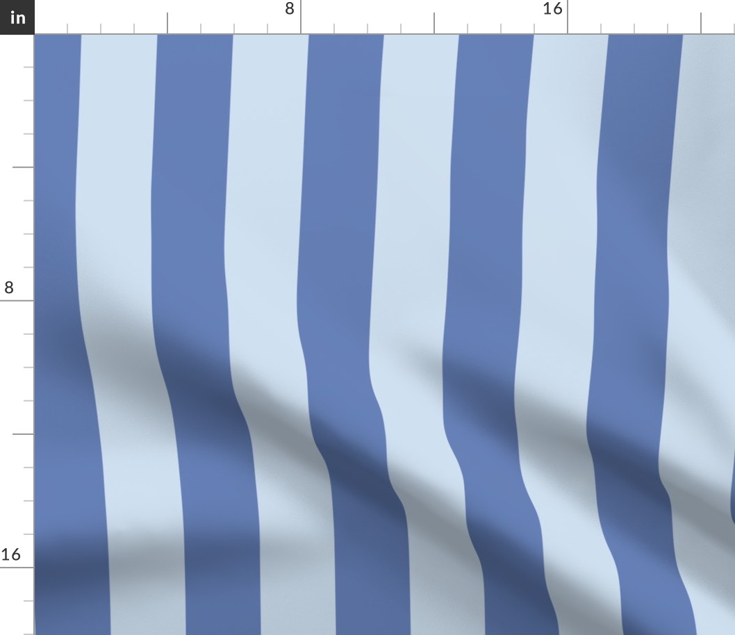 2” Vertical Stripes, Soft Blue and Periwinkle