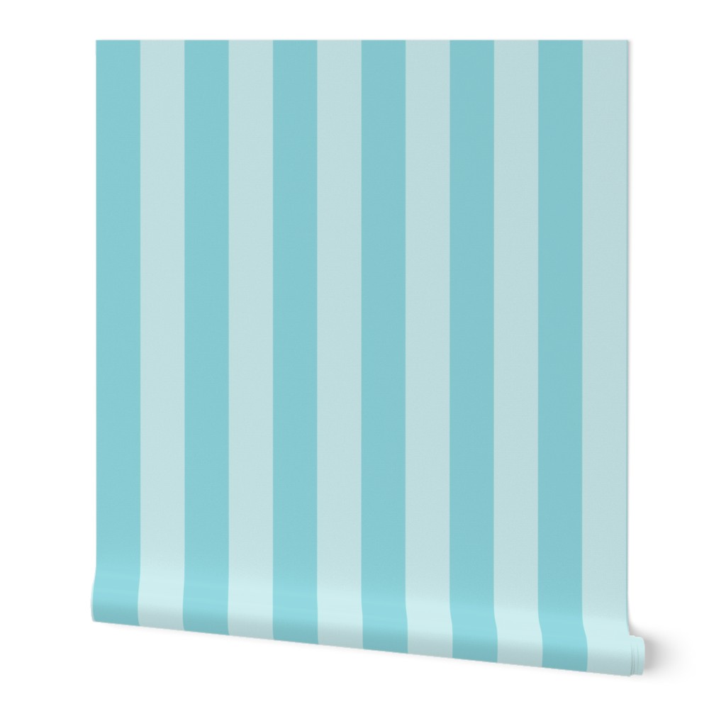 2” Vertical Stripes, Aqua and Sky