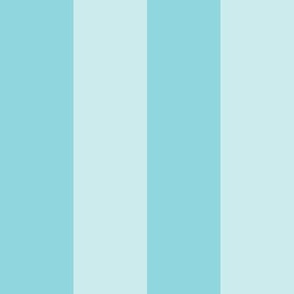 2” Vertical Stripes, Aqua and Sky