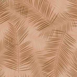 Tropical palm leaves - abstract surf garden in vintage tan brown