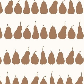 hand drawn chocolate brown fruit pears in stripes