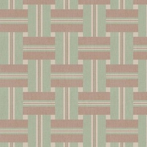 Striped tape check pale green light brown