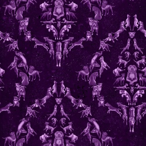 Pitbull Damask - violet - large, wallpaper size