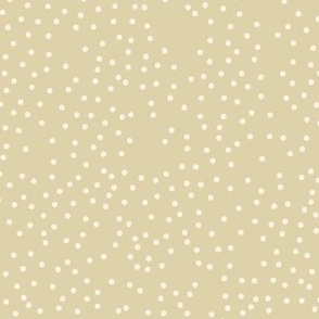 Scattered Little Dots Block Printed Cream on Taupe