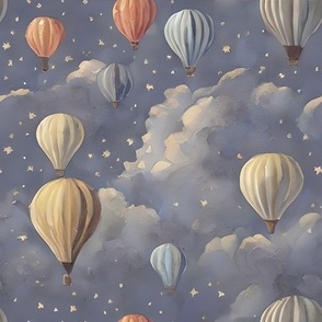 muted sky hot air balloons