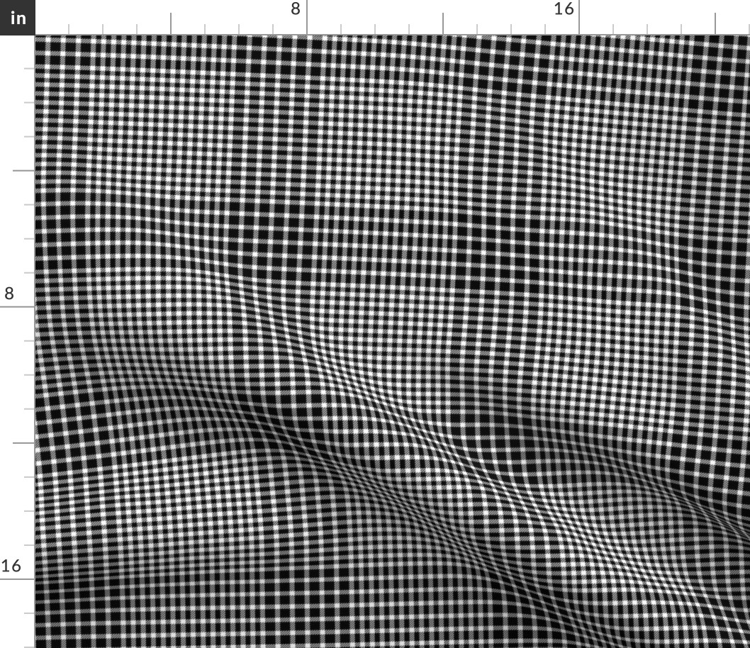 Glen Urquhart estate check tartan from 1840, 6" black and white