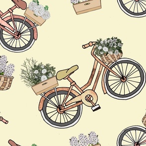 Bicycles With Flower Baskets (large scale) 