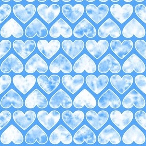 Blue Tie Dye Hearts Small