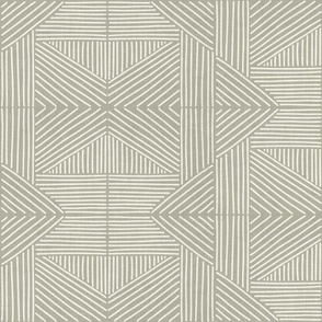 Agate Grey (#b3b1a1) Mudcloth Weaving Lines - soft neutra, french grey - large