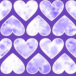 Purple Tie Dye Hearts Large