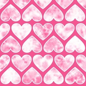 Hot Pink Tie Dye Hearts Medium